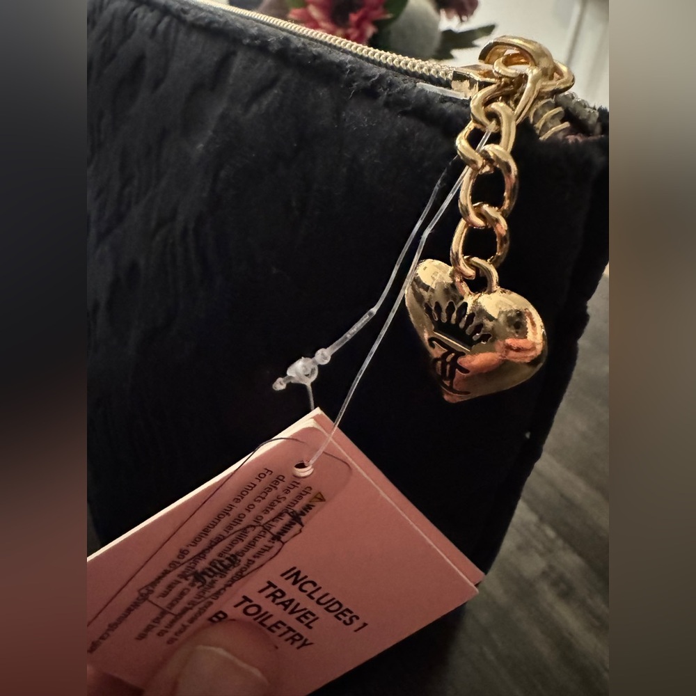 Juicy Couture Black Cosmetic Bag with Gold Accents - Picture 8 of 12